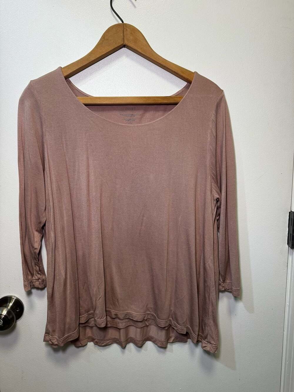 J.Jill Pure Jill 3/4 Sleeve Top Size M Petite Dusty Pink